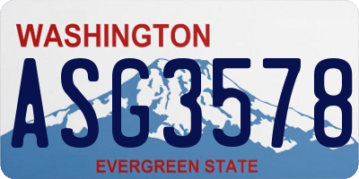 WA license plate ASG3578