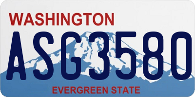 WA license plate ASG3580