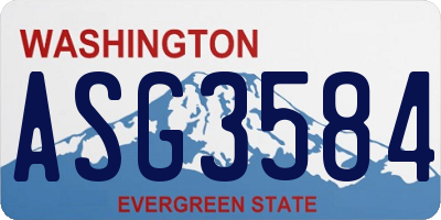 WA license plate ASG3584