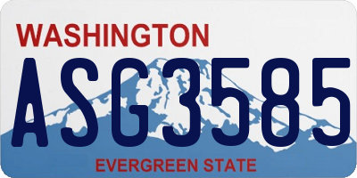 WA license plate ASG3585