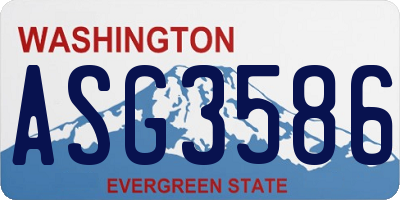 WA license plate ASG3586
