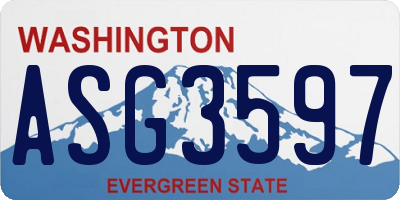 WA license plate ASG3597