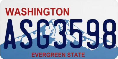 WA license plate ASG3598