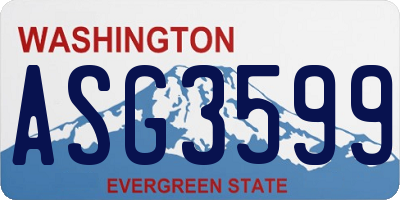 WA license plate ASG3599