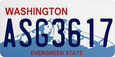 WA license plate ASG3617