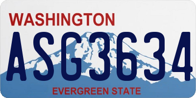 WA license plate ASG3634