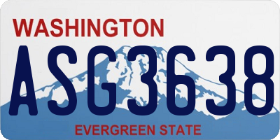 WA license plate ASG3638