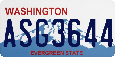 WA license plate ASG3644