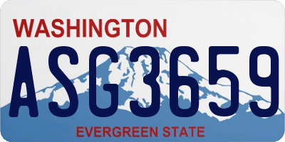 WA license plate ASG3659