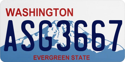 WA license plate ASG3667