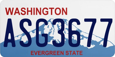 WA license plate ASG3677