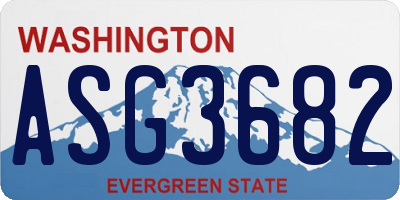 WA license plate ASG3682