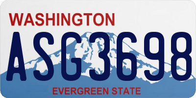 WA license plate ASG3698