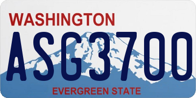 WA license plate ASG3700