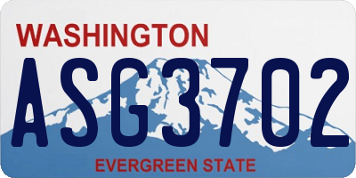 WA license plate ASG3702