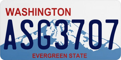 WA license plate ASG3707