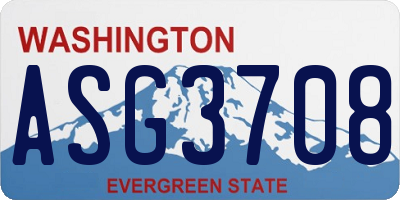 WA license plate ASG3708