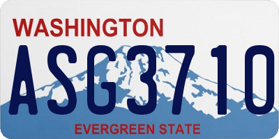 WA license plate ASG3710
