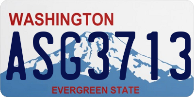 WA license plate ASG3713