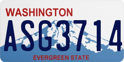 WA license plate ASG3714