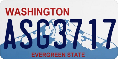 WA license plate ASG3717