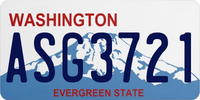 WA license plate ASG3721