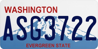 WA license plate ASG3722