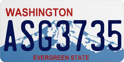 WA license plate ASG3735