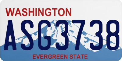 WA license plate ASG3738