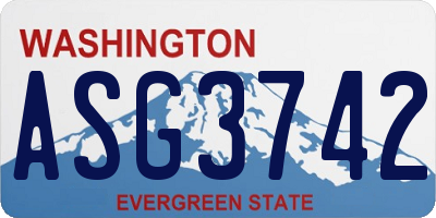 WA license plate ASG3742
