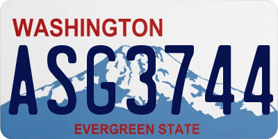 WA license plate ASG3744