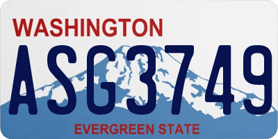 WA license plate ASG3749