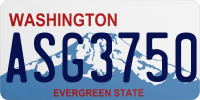 WA license plate ASG3750