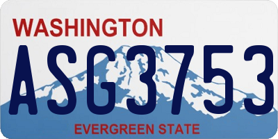 WA license plate ASG3753