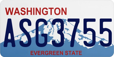 WA license plate ASG3755