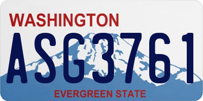 WA license plate ASG3761