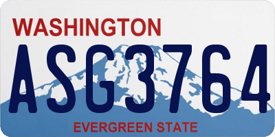 WA license plate ASG3764