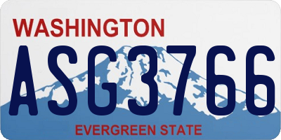 WA license plate ASG3766