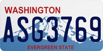 WA license plate ASG3769