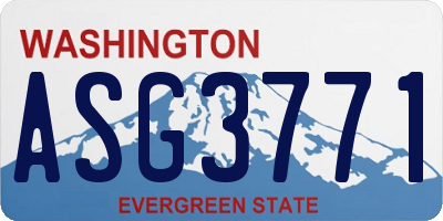 WA license plate ASG3771