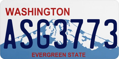 WA license plate ASG3773