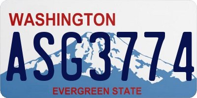 WA license plate ASG3774
