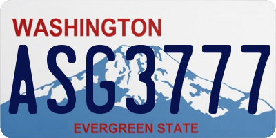 WA license plate ASG3777