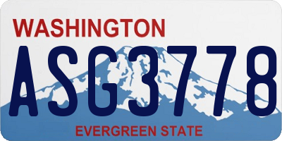 WA license plate ASG3778