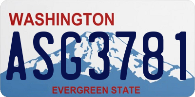 WA license plate ASG3781