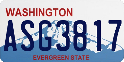 WA license plate ASG3817