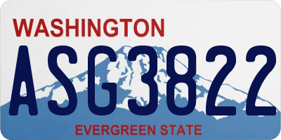 WA license plate ASG3822