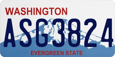 WA license plate ASG3824