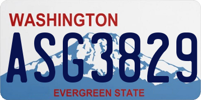 WA license plate ASG3829