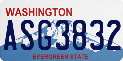 WA license plate ASG3832